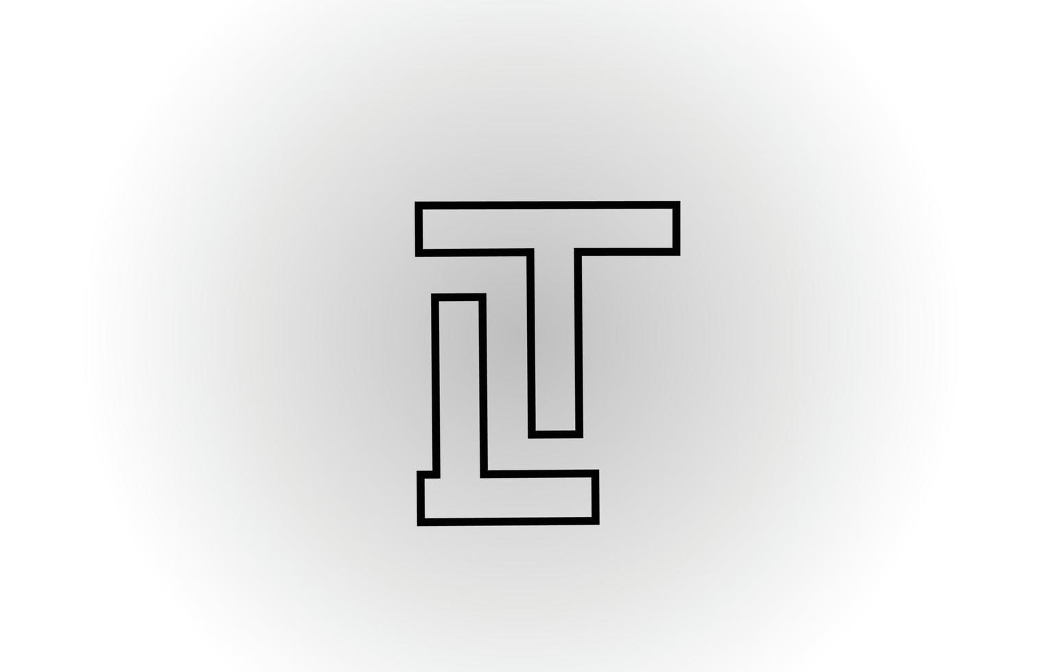 création d'icône de logo de lettre alphabet noir et blanc i avec ligne. modèle créatif pour les entreprises et les entreprises vecteur