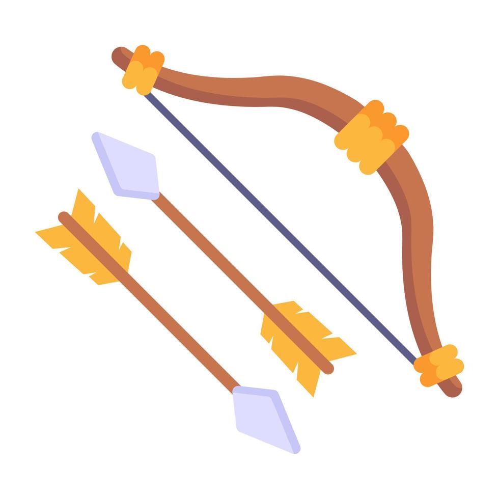 icône plate arbalète avec des graphismes de haute qualité vecteur