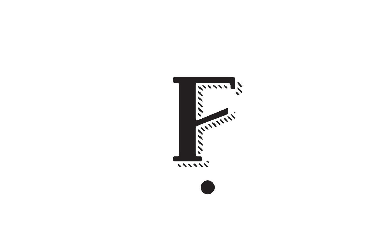 création de logo d'icône de lettre d'alphabet f noir et blanc. modèle créatif pour entreprise ou entreprise vecteur