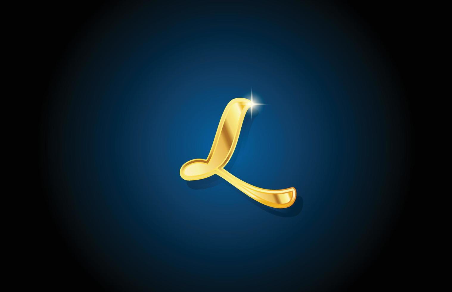 création d'icône de logo de lettre de l'alphabet doré doré l. modèle de luxe créatif pour entreprise et entreprise vecteur