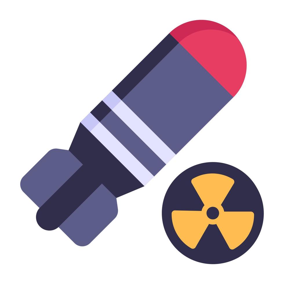 icône plate de bombe atomique avec des graphiques de haute qualité vecteur