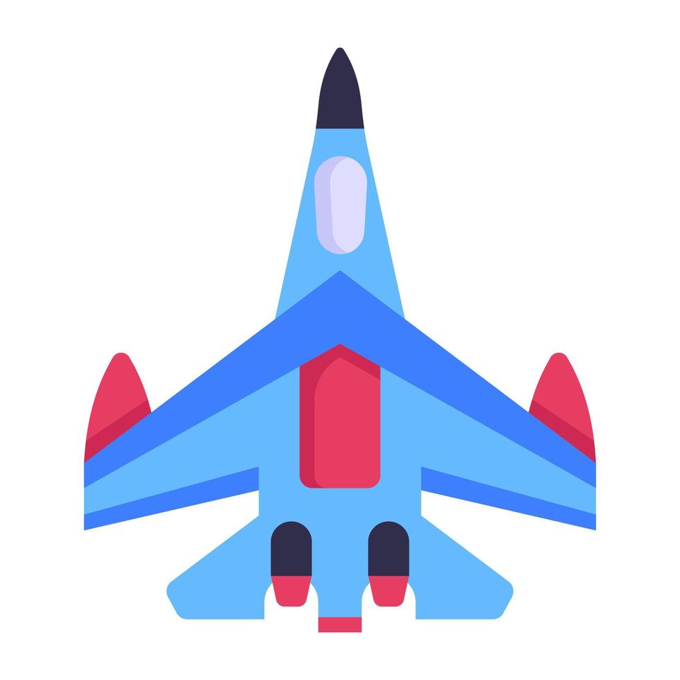 icône plate de jet militaire avec téléchargement premium vecteur