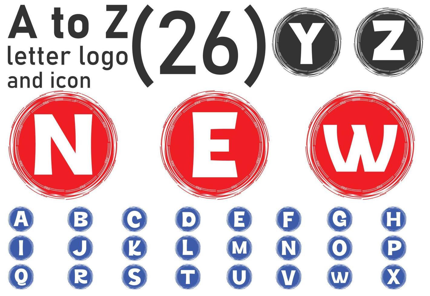 modèle de conception de logo et d'icône de lettre créative de a à z vecteur