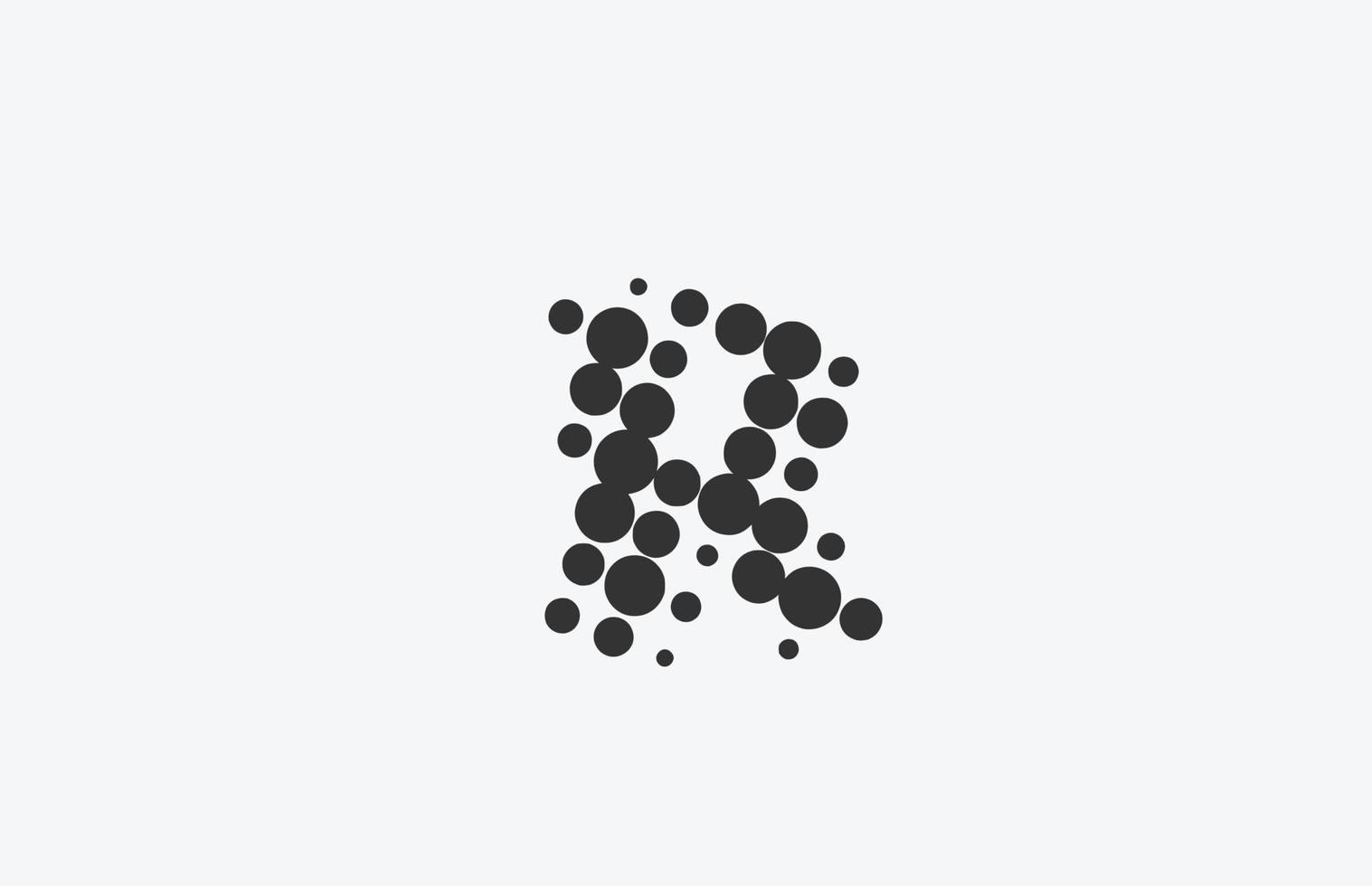 création de logo d'icône de lettre de l'alphabet en pointillés r. modèle créatif pour les entreprises avec point vecteur