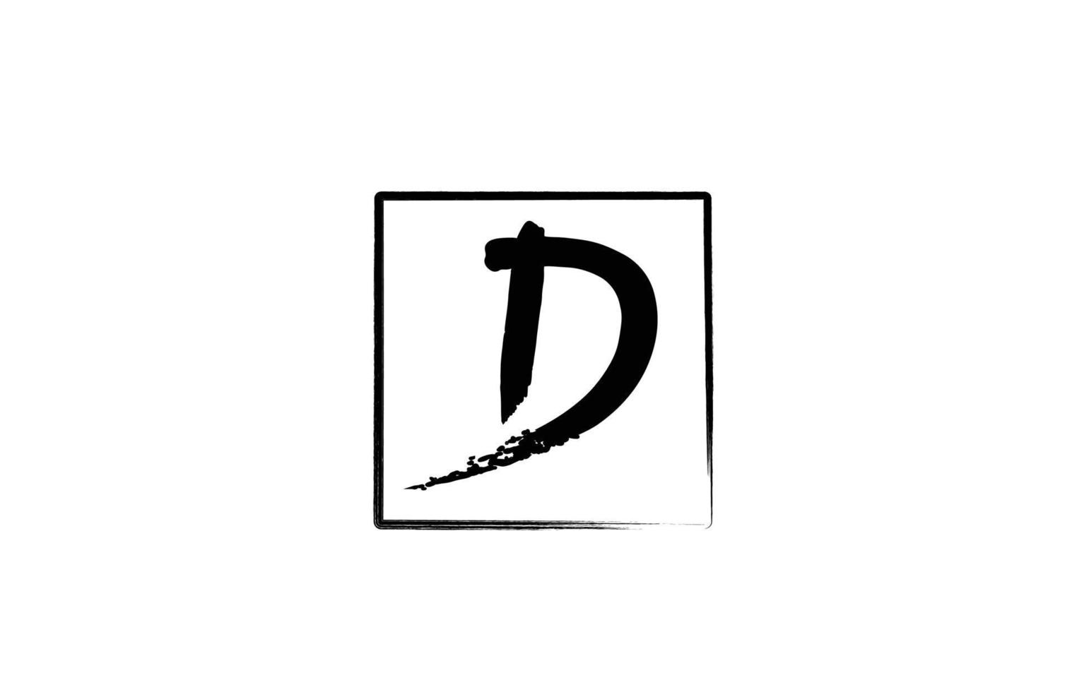 grunge d'icône de logo lettre alphabet avec carré. modèle de conception créative pour les entreprises et les entreprises en blanc et noir vecteur