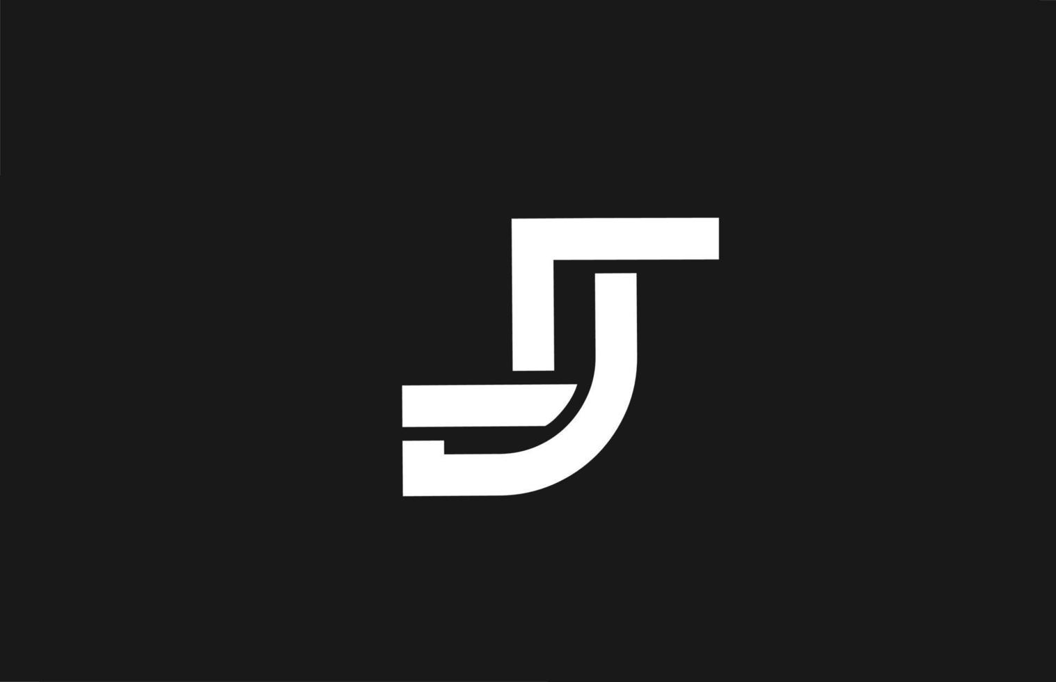 logo d'icône de lettre d'alphabet de j avec la conception de ligne. modèle créatif pour entreprise et entreprise en blanc et noir vecteur
