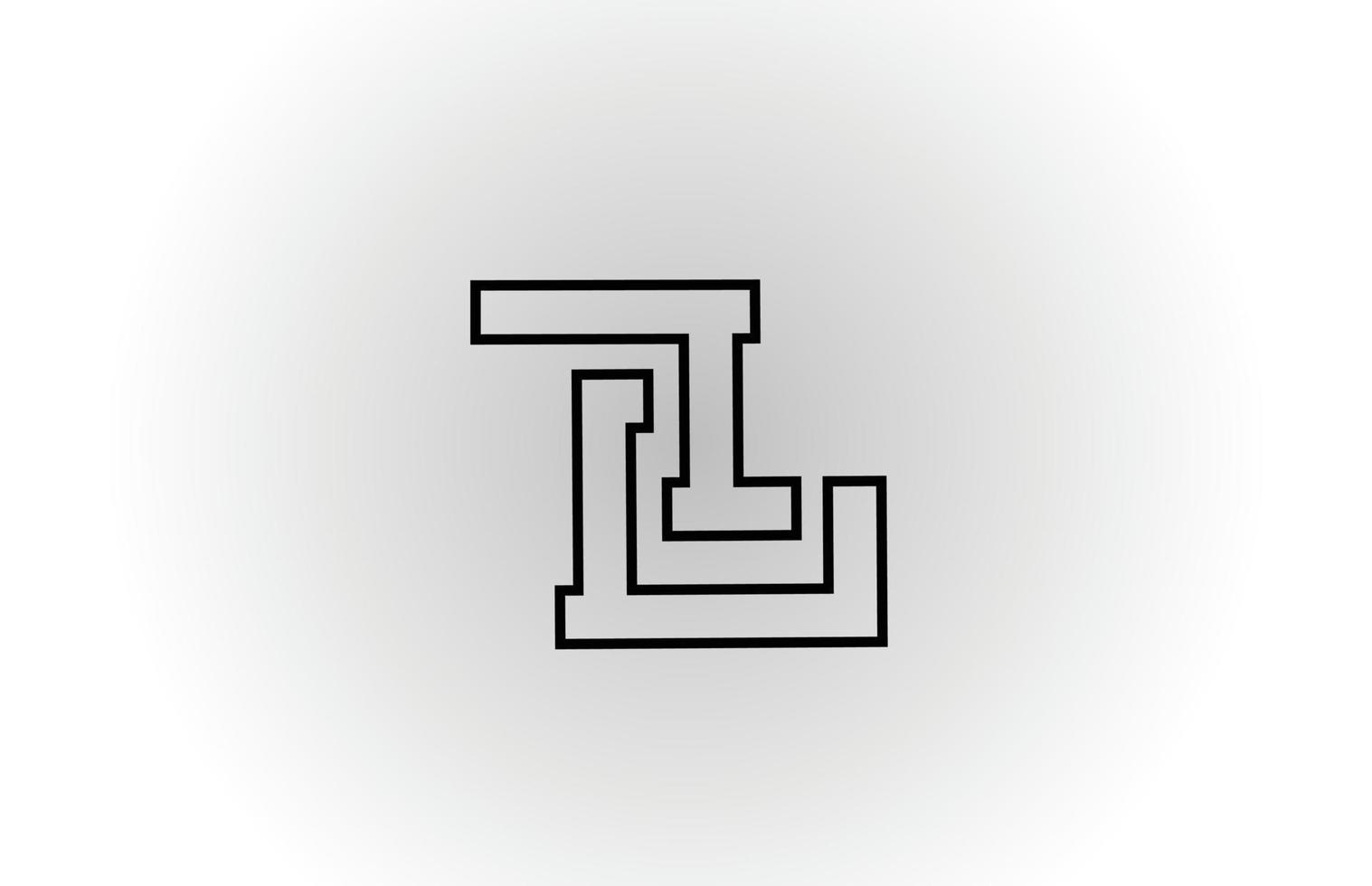 création d'icône de logo de lettre alphabet l noir et blanc avec ligne. modèle créatif pour les entreprises et les entreprises vecteur