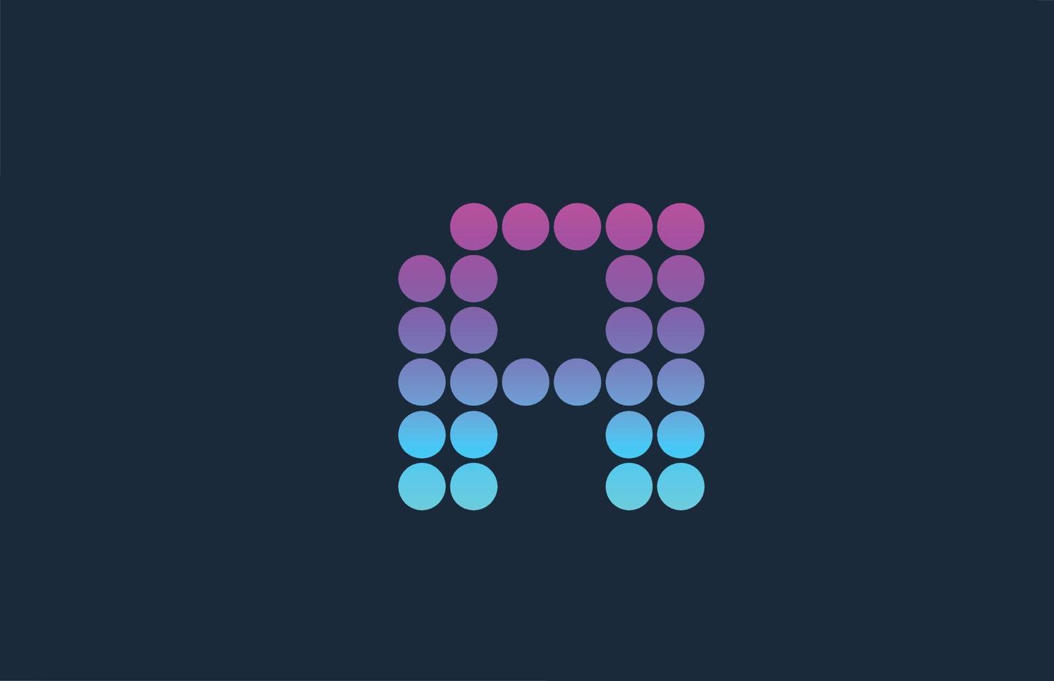 point une création d'icône logo lettre alphabet bleu rose. modèle créatif pour entreprise et entreprise vecteur