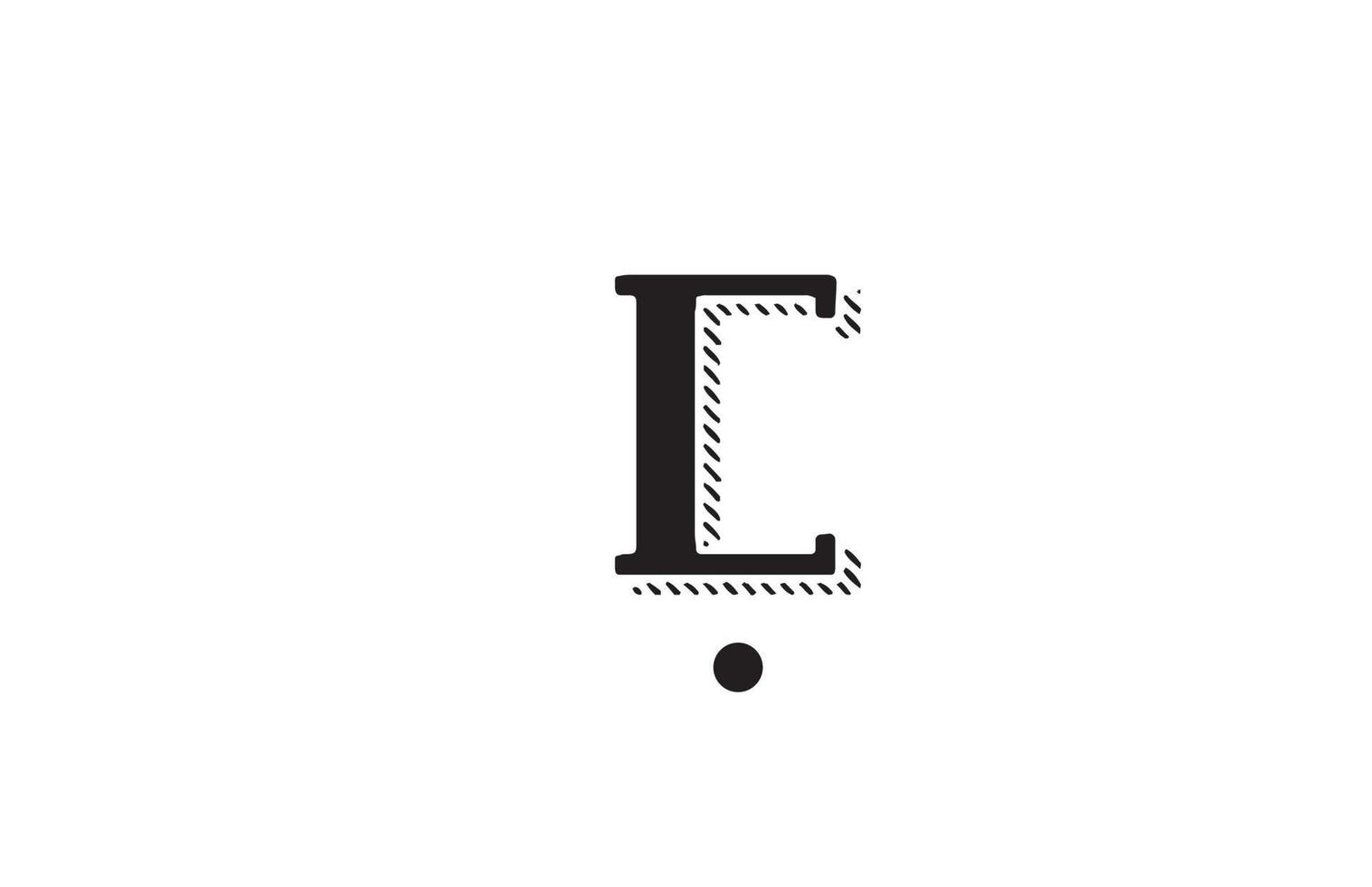 création de logo d'icône de lettre d'alphabet c noir et blanc. modèle créatif pour entreprise ou entreprise vecteur