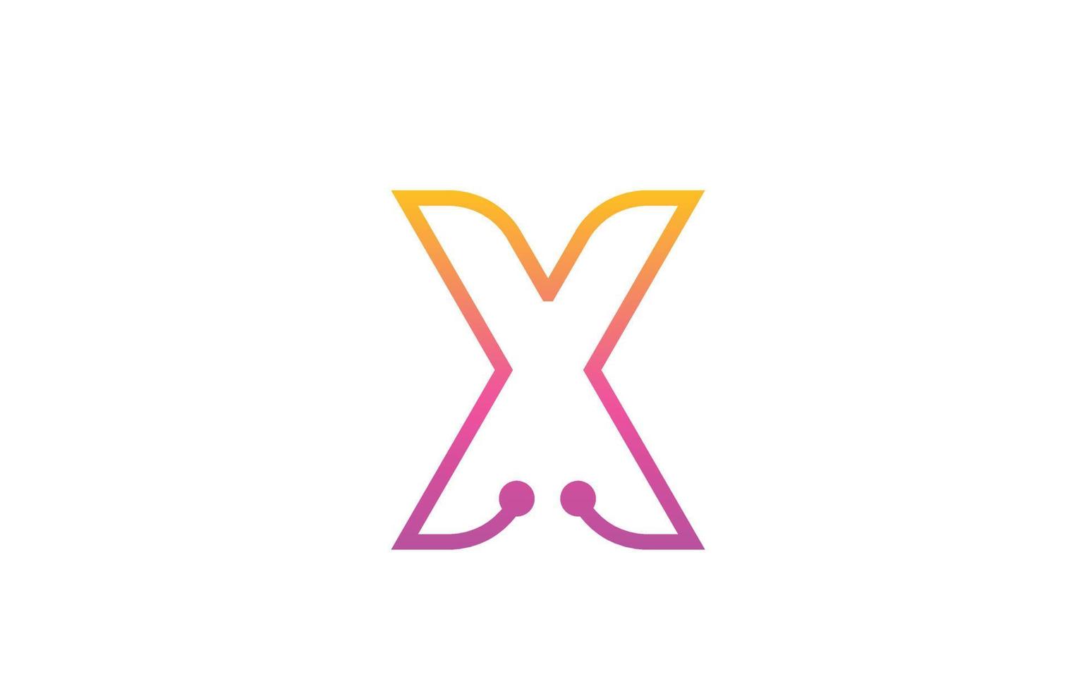 x création de logo icône lettre alphabet rose avec point. modèle créatif pour entreprise et entreprise avec ligne vecteur