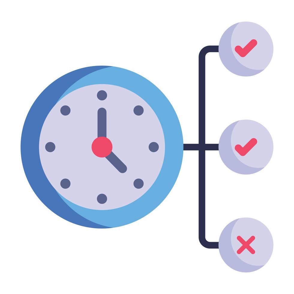 gestion du temps, icône plate comestible de la chronologie vecteur