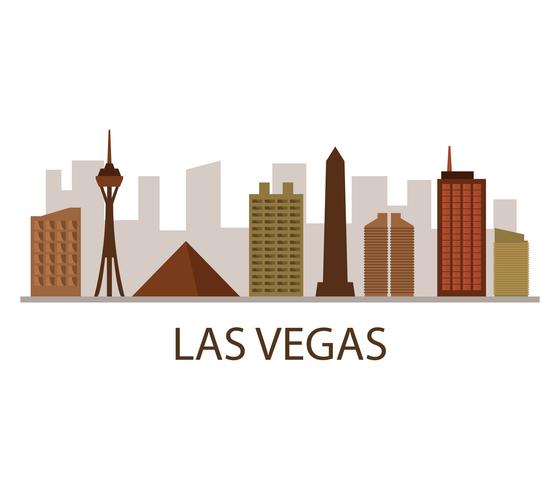 Skyline de Las Vegas sur fond blanc vecteur