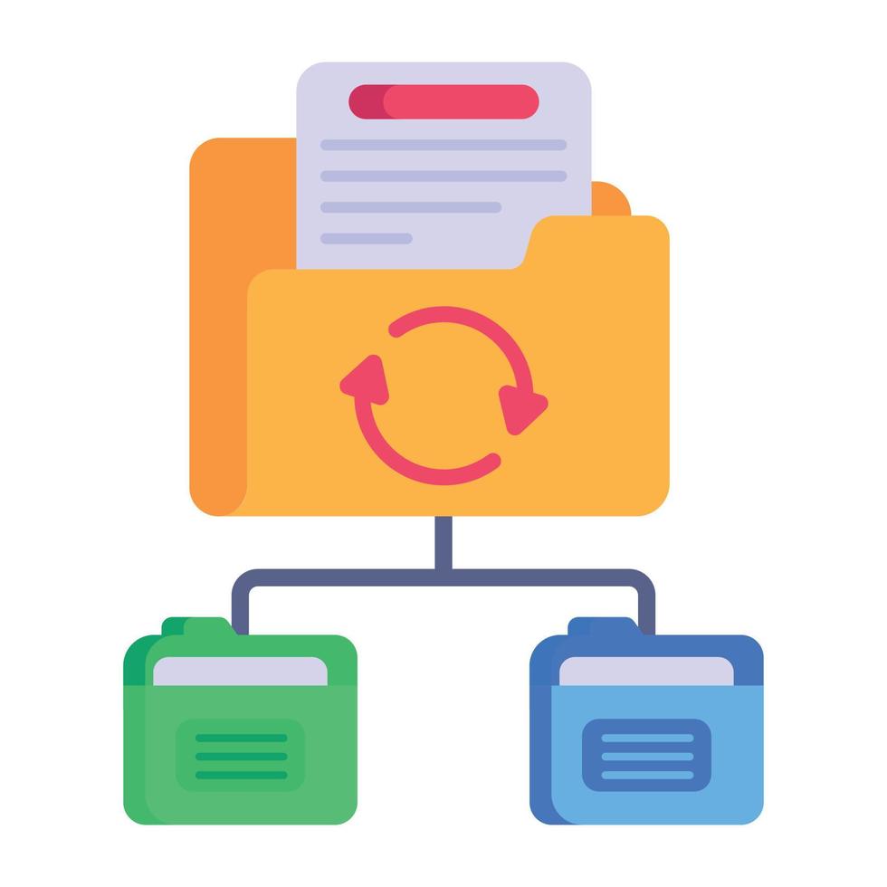 une icône de style plat moderne de synchronisation de dossier vecteur