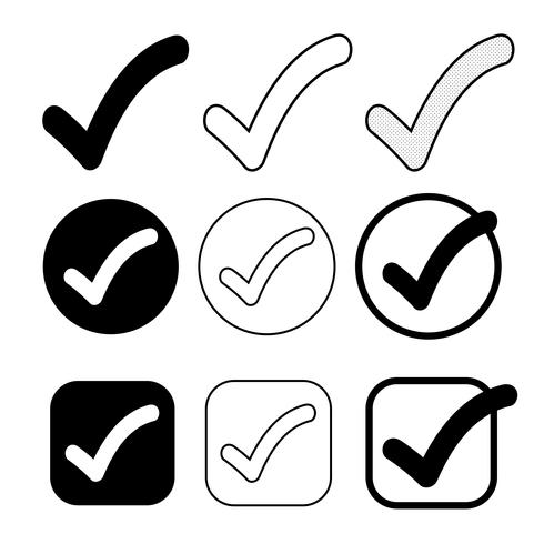 Simple tick icône accepter approuver signe vecteur