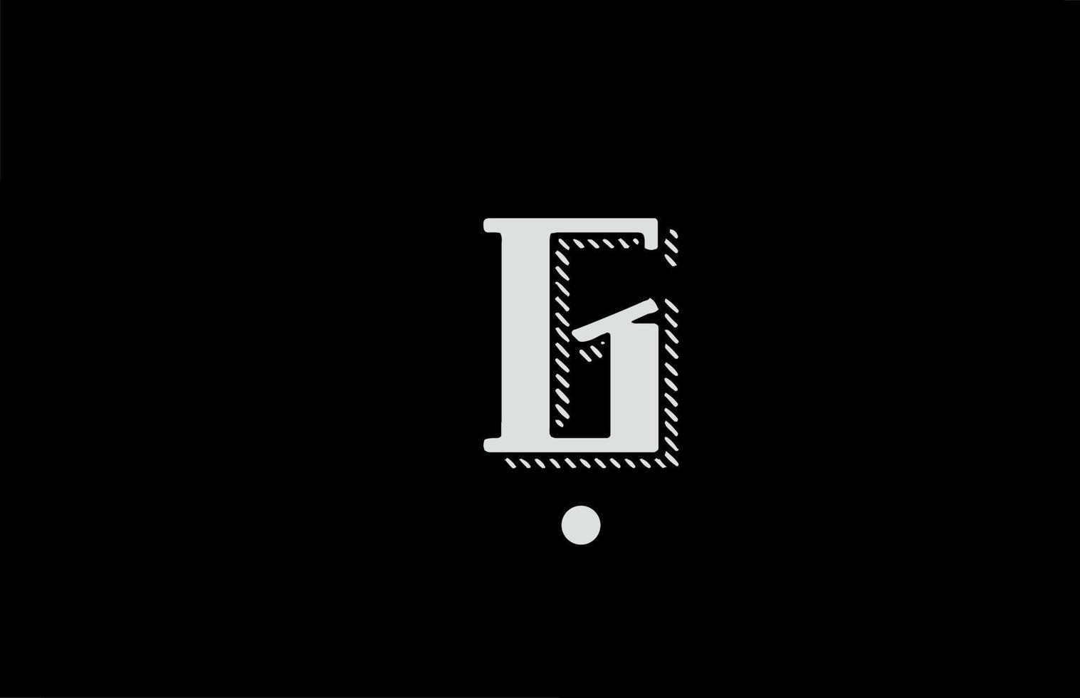 g logo d'icône de lettre alphabet noir et blanc. conception pour entreprise ou entreprise vecteur