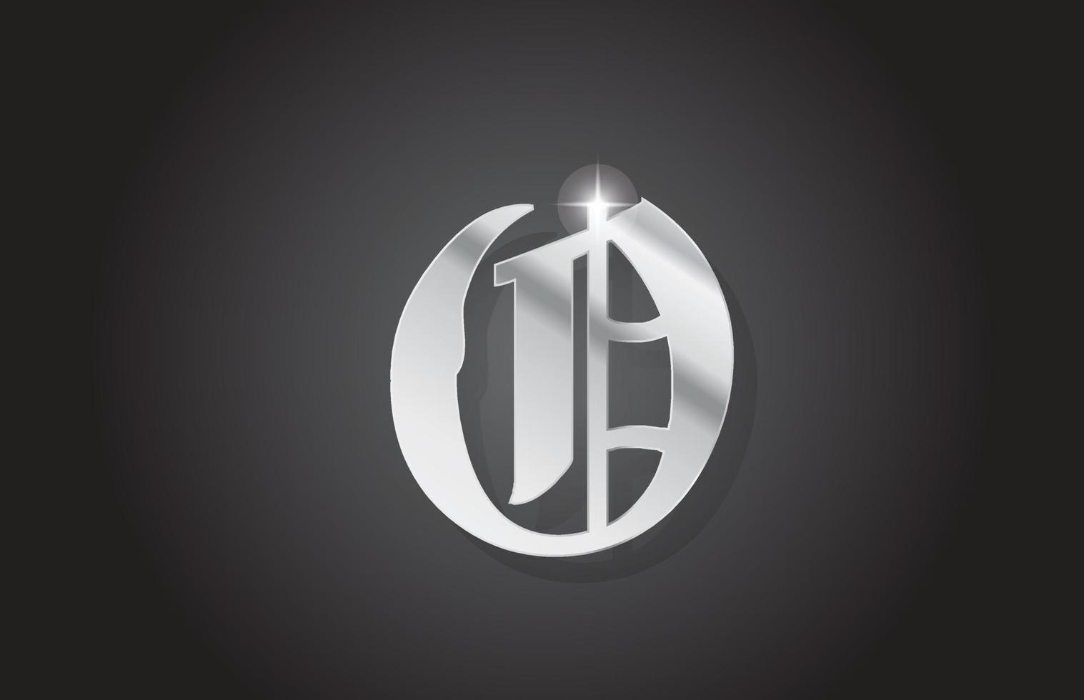 o création d'icône logo lettre alphabet gris vintage. modèle créatif pour entreprise avec style métal vecteur