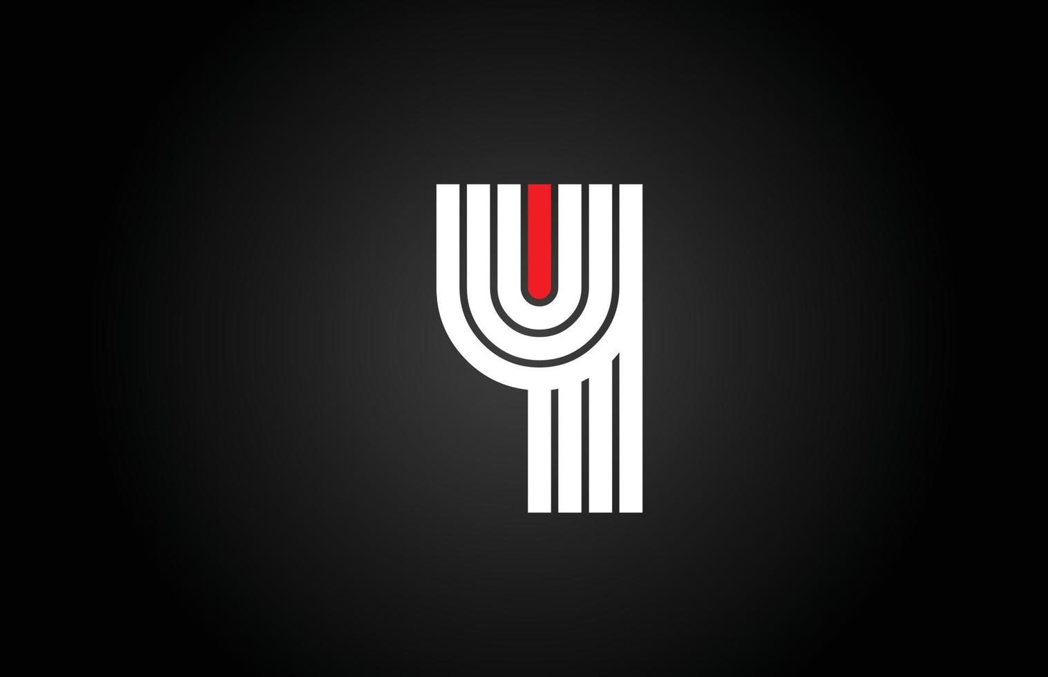 icône du logo de la lettre de l'alphabet de la ligne y. modèle de conception créative pour entreprise et entreprise en blanc et noir vecteur