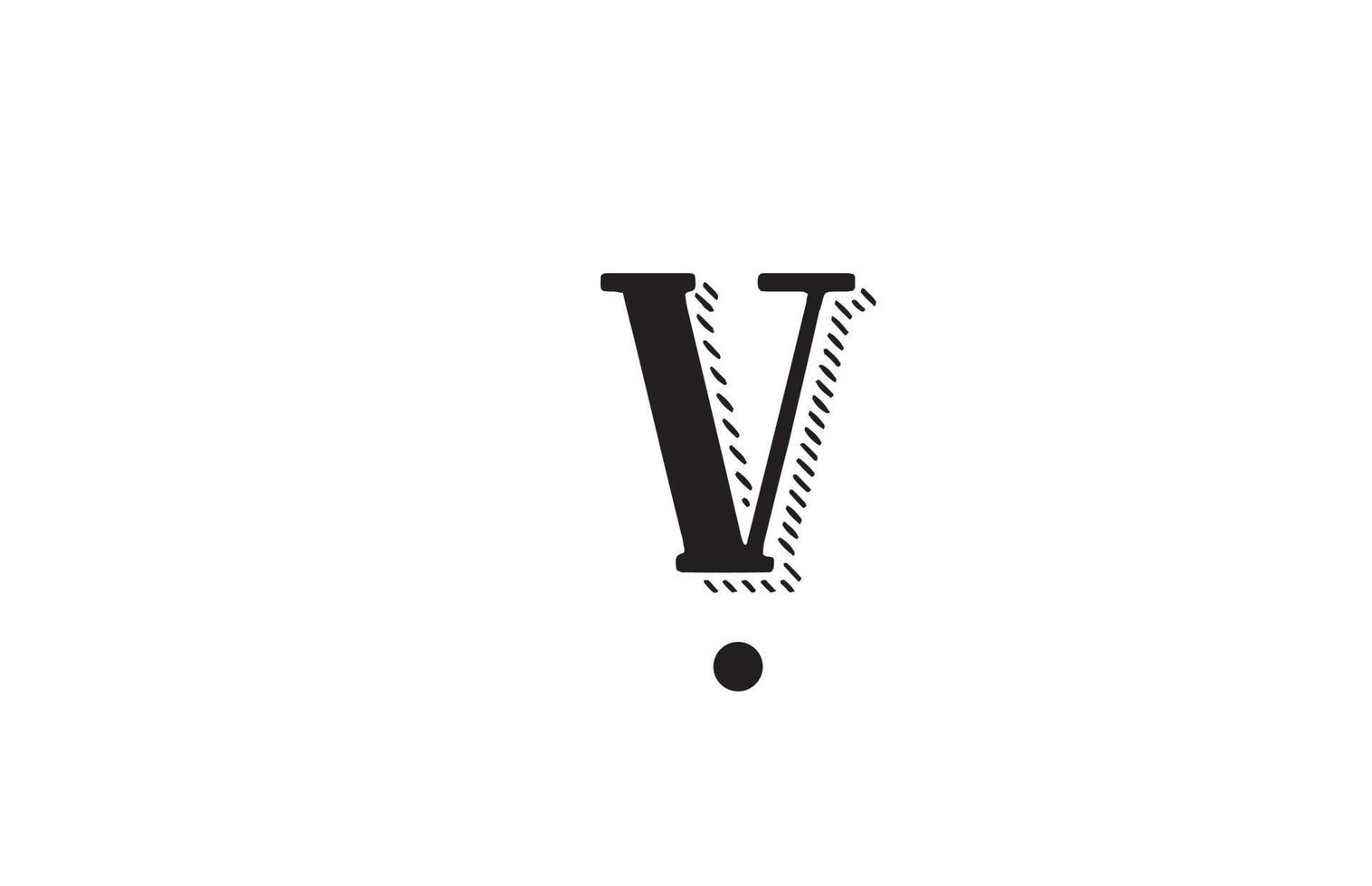 création de logo icône lettre v alphabet noir et blanc. modèle créatif pour entreprise ou entreprise vecteur