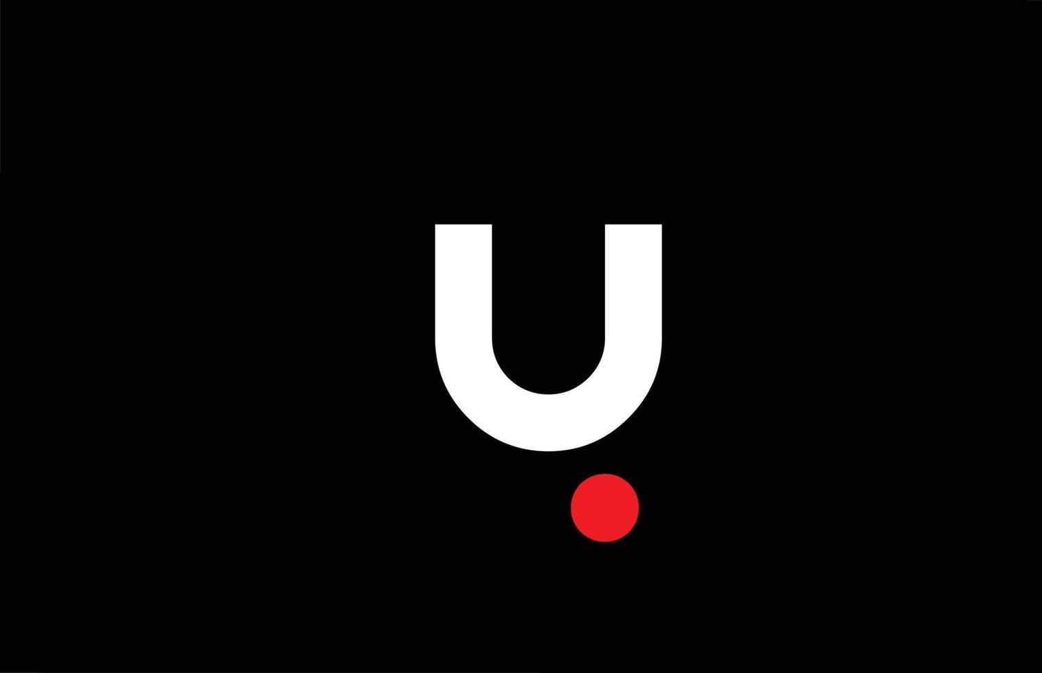 création de logo d'icône de lettre de l'alphabet y. modèle créatif pour entreprise et entreprise avec point rouge en blanc et noir vecteur