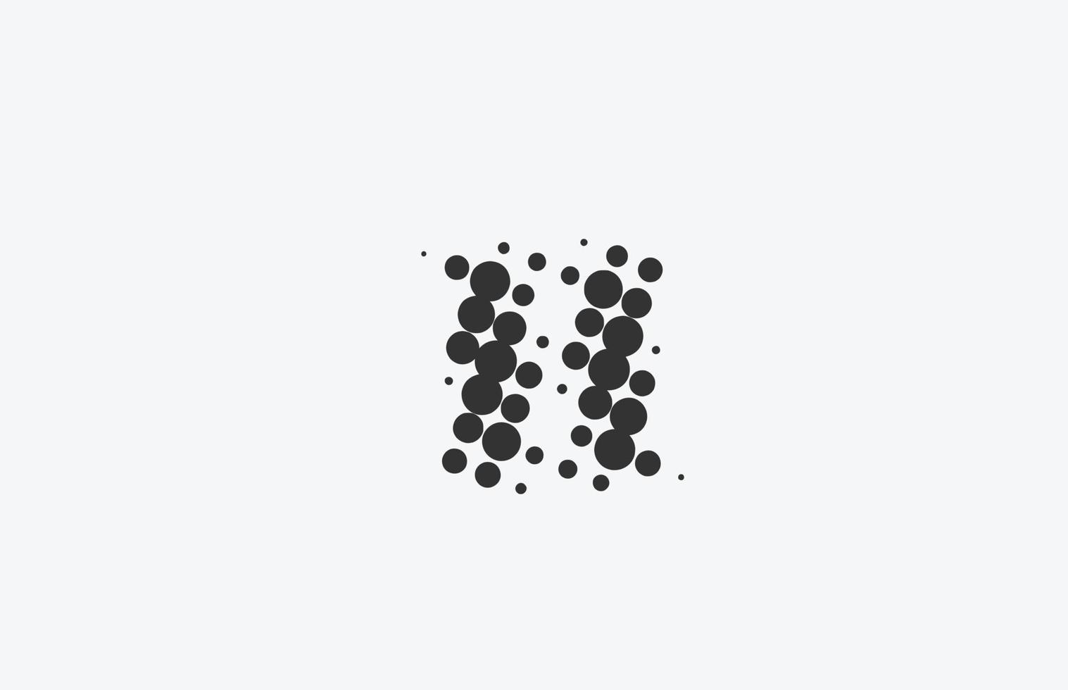 h création de logo d'icône de lettre de l'alphabet en pointillés. modèle créatif pour les entreprises avec point vecteur
