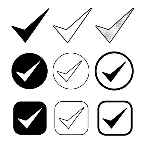 Simple tick icône accepter approuver signe vecteur