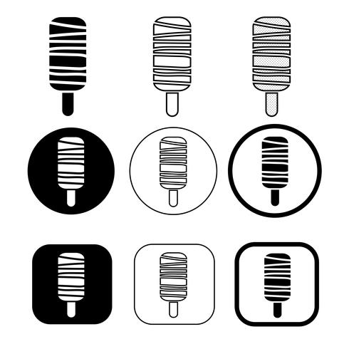 ensemble de simple icône de crème glacée vecteur