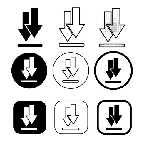 ensemble d&#39;icône de téléchargement de signe simple vecteur