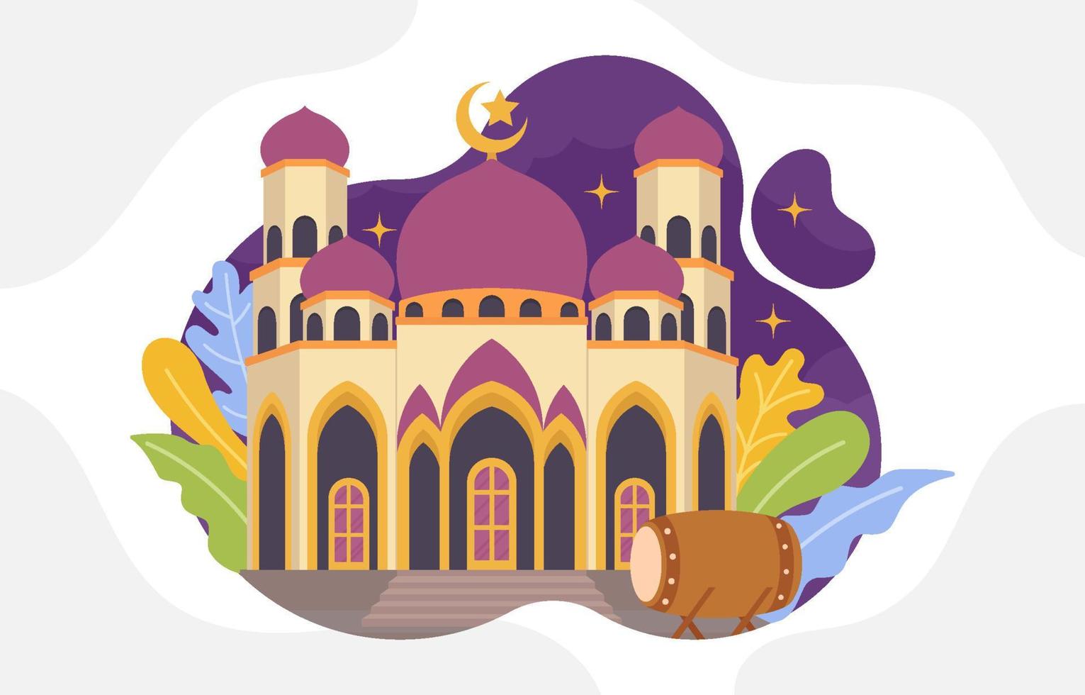 ramadan kareem avec concept de mosquée vecteur