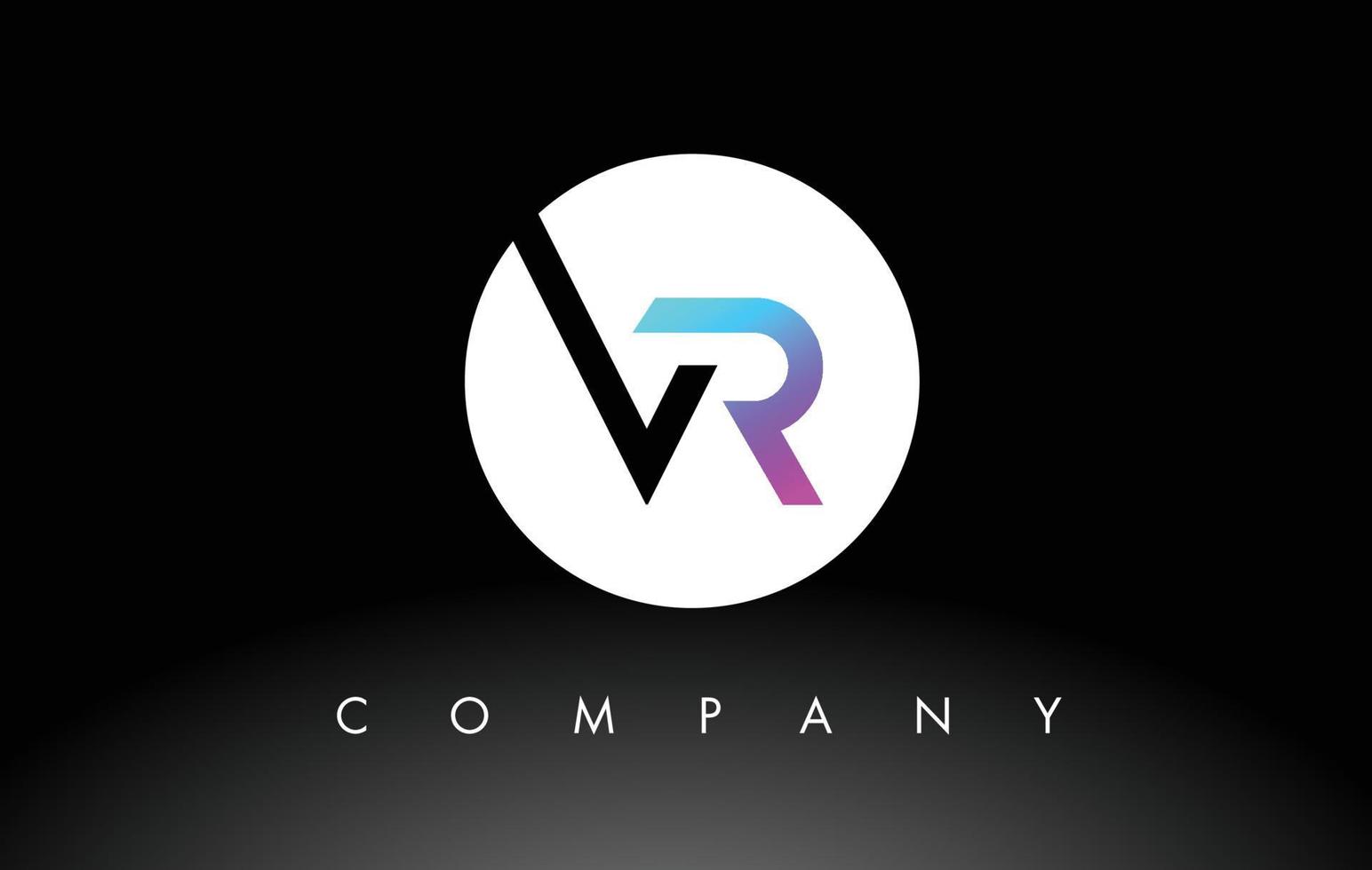 logo vr noir violet. vecteur de conception de lettre.