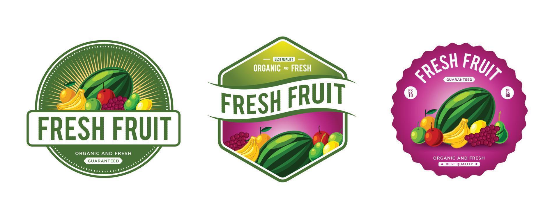 logo de fruits frais vecteur