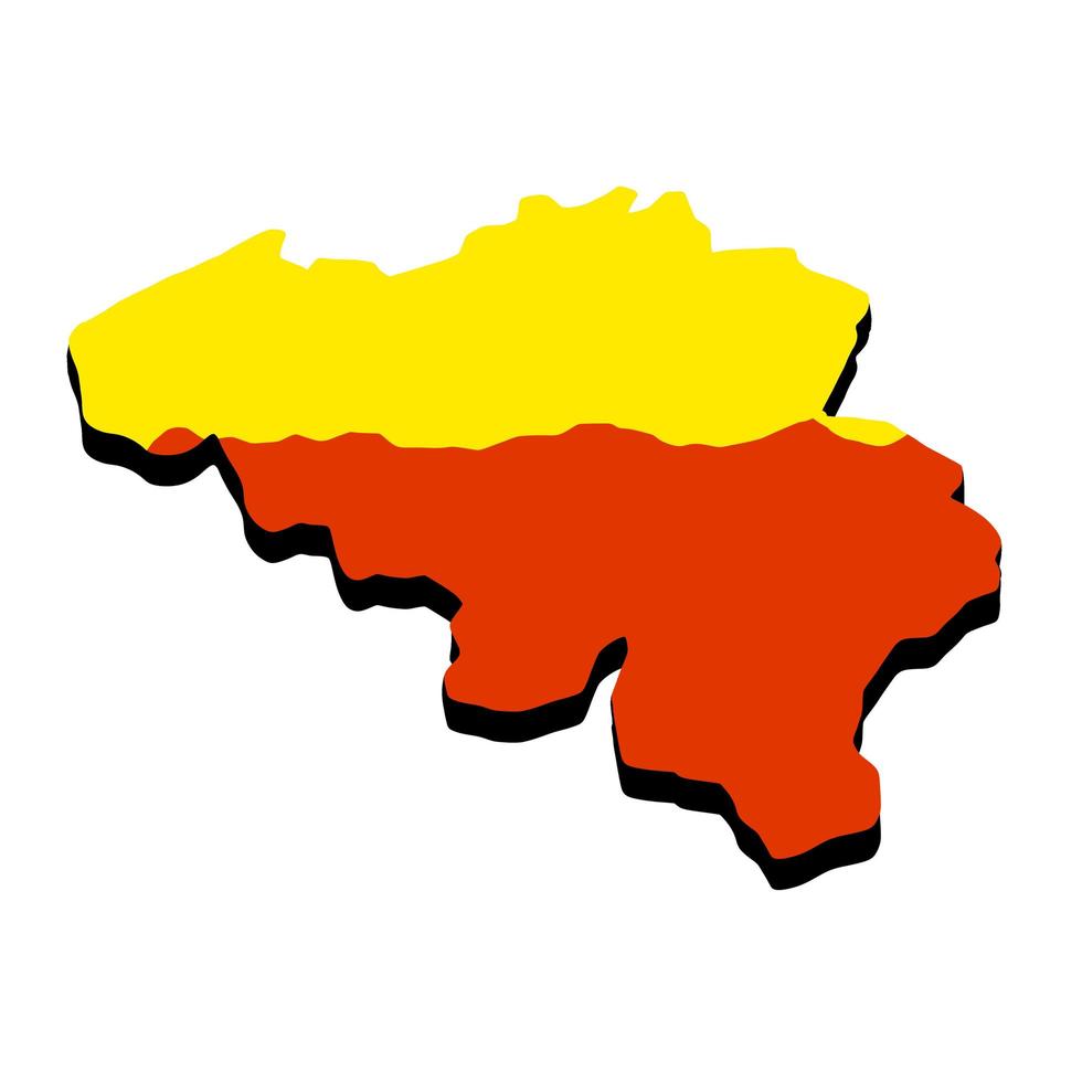 carte de la wallonie et des flandres. symbole national de l'État. région et drapeau de la belgique vecteur