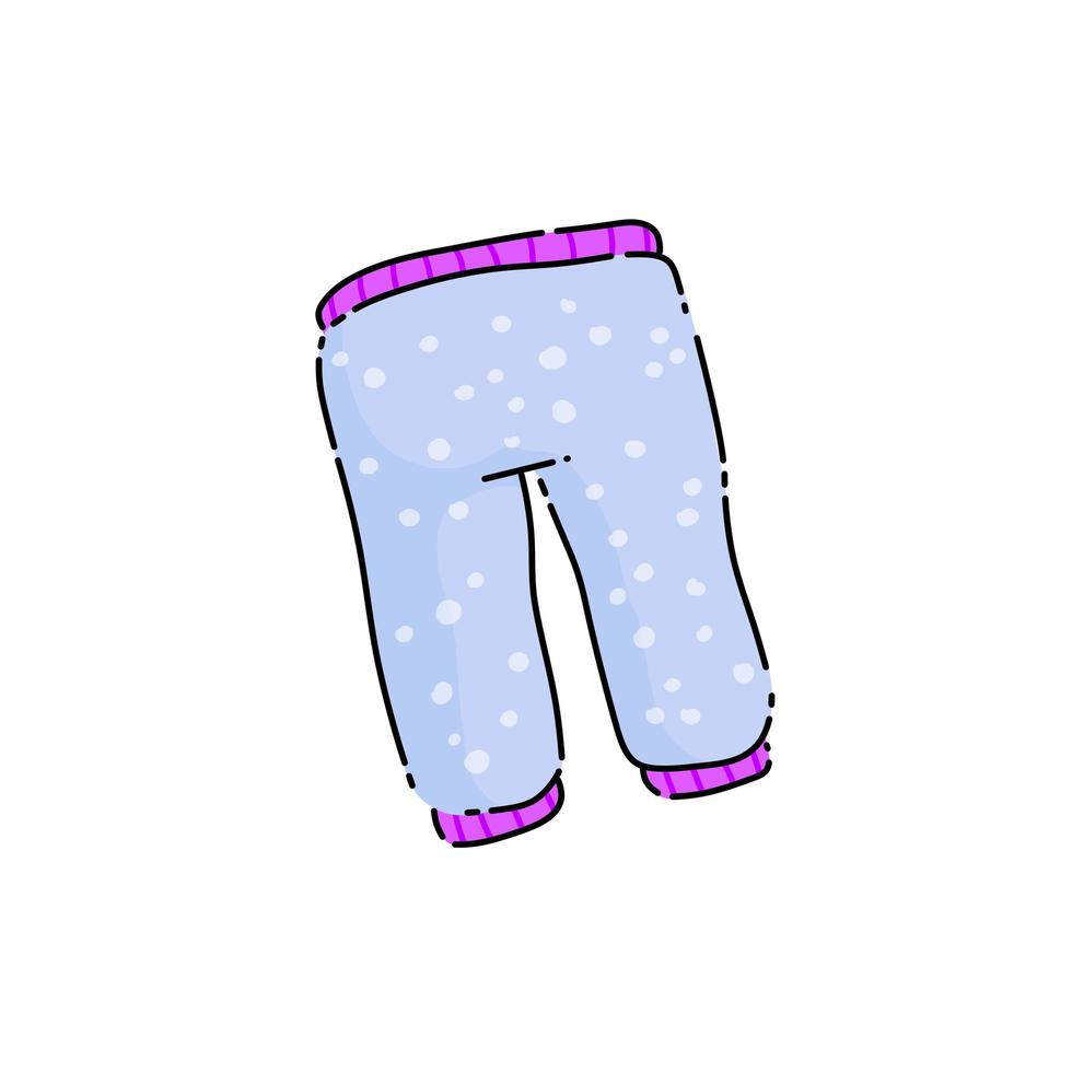 pantalon bébé. vêtements pour bébés et pyjamas avec motif. illustration de dessin animé vecteur