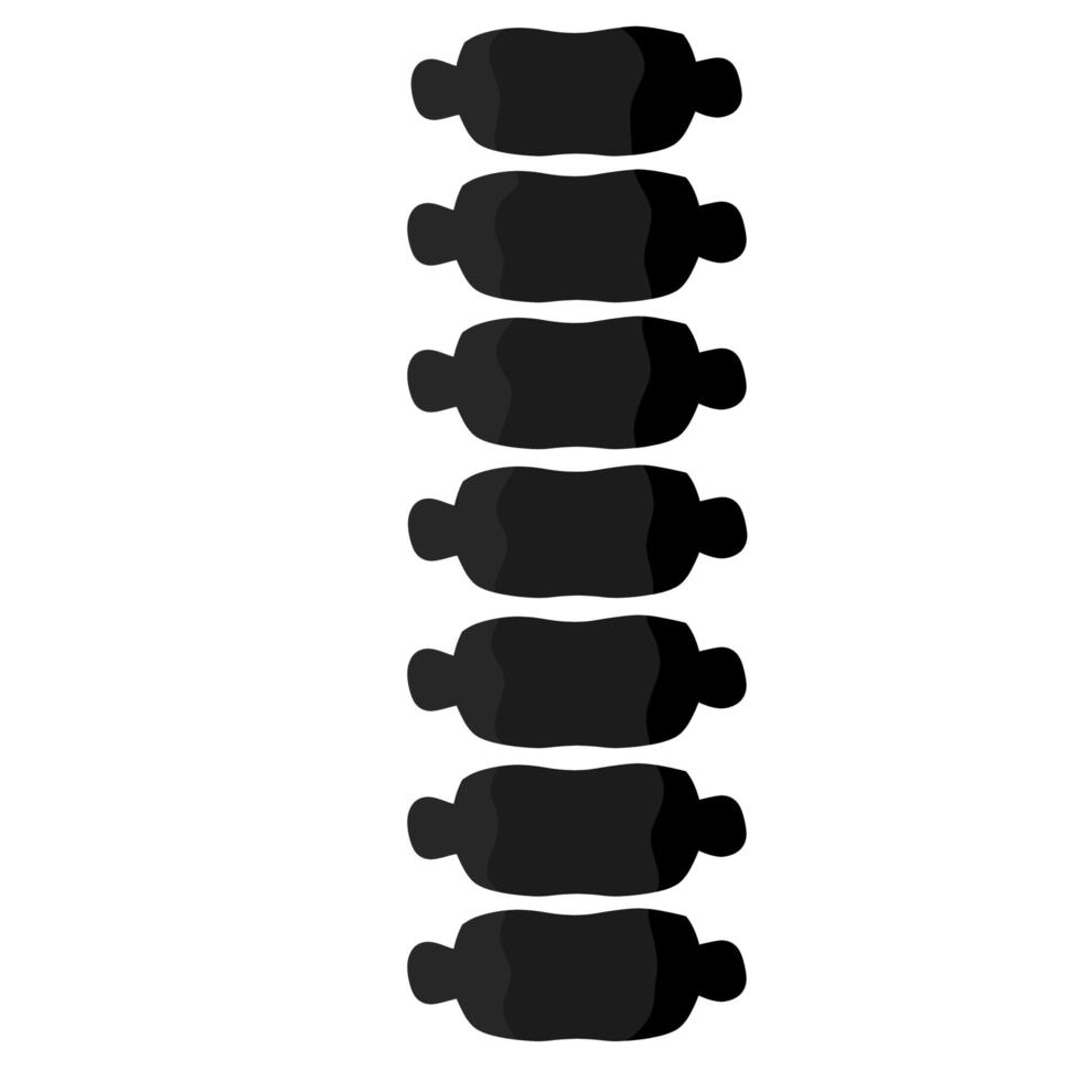 silhouette noire de la colonne vertébrale sur fond blanc. vecteur