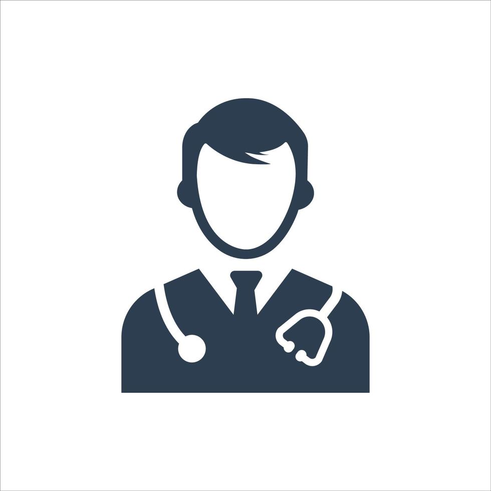 icône de médecin, icône d'avatar masculin adaptée aux graphiques d'informations vecteur