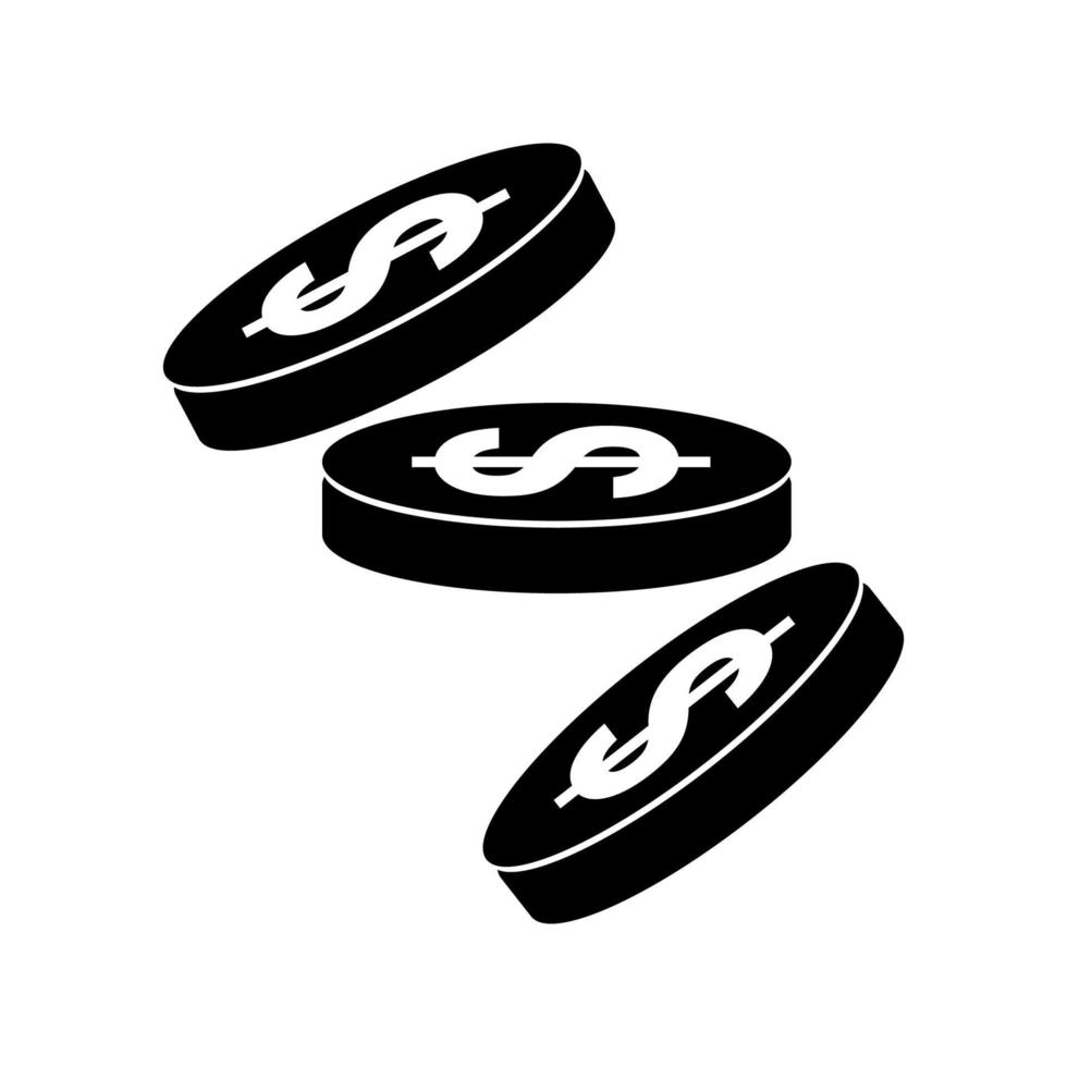 vecteur d'icône de pièce de monnaie penny dollar, instrument de paiement. simple isolé