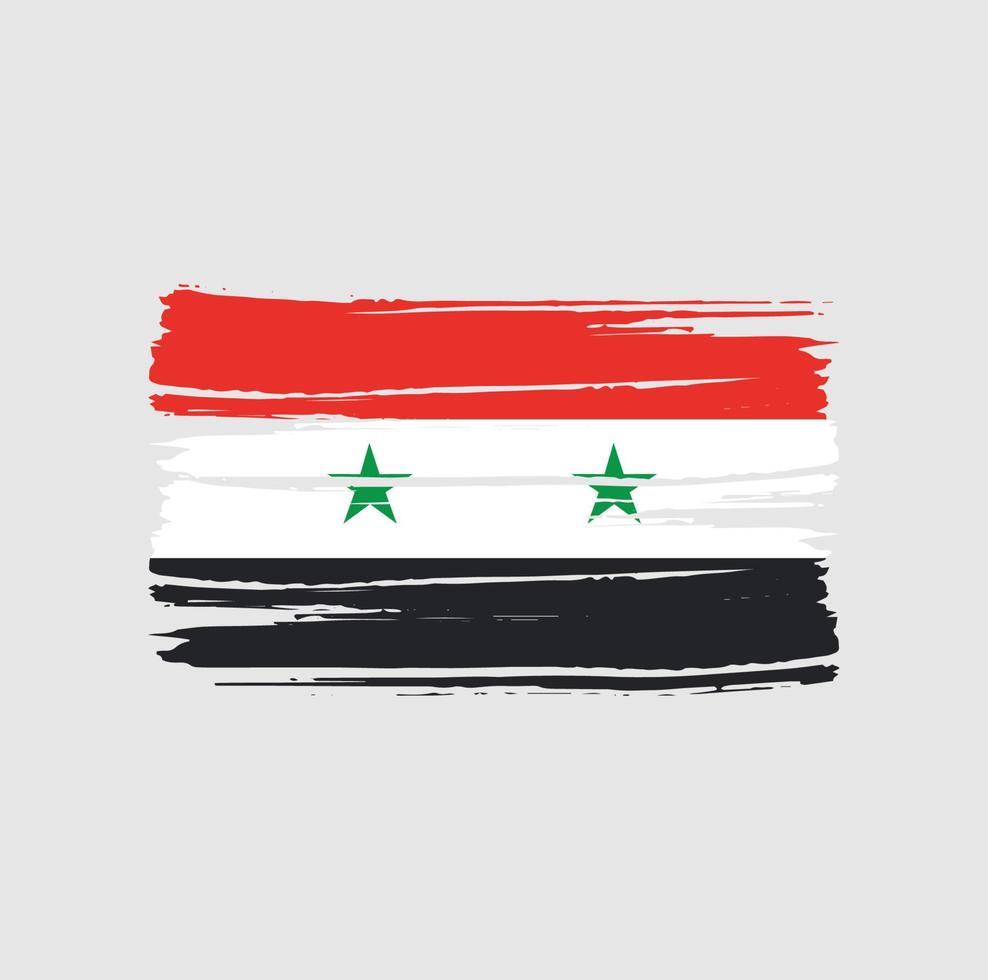 coups de pinceau du drapeau de la syrie vecteur