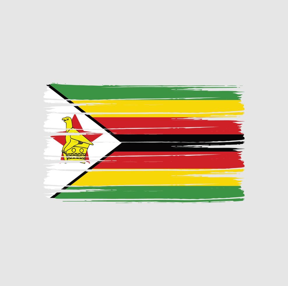 pinceau drapeau zimbabwe vecteur
