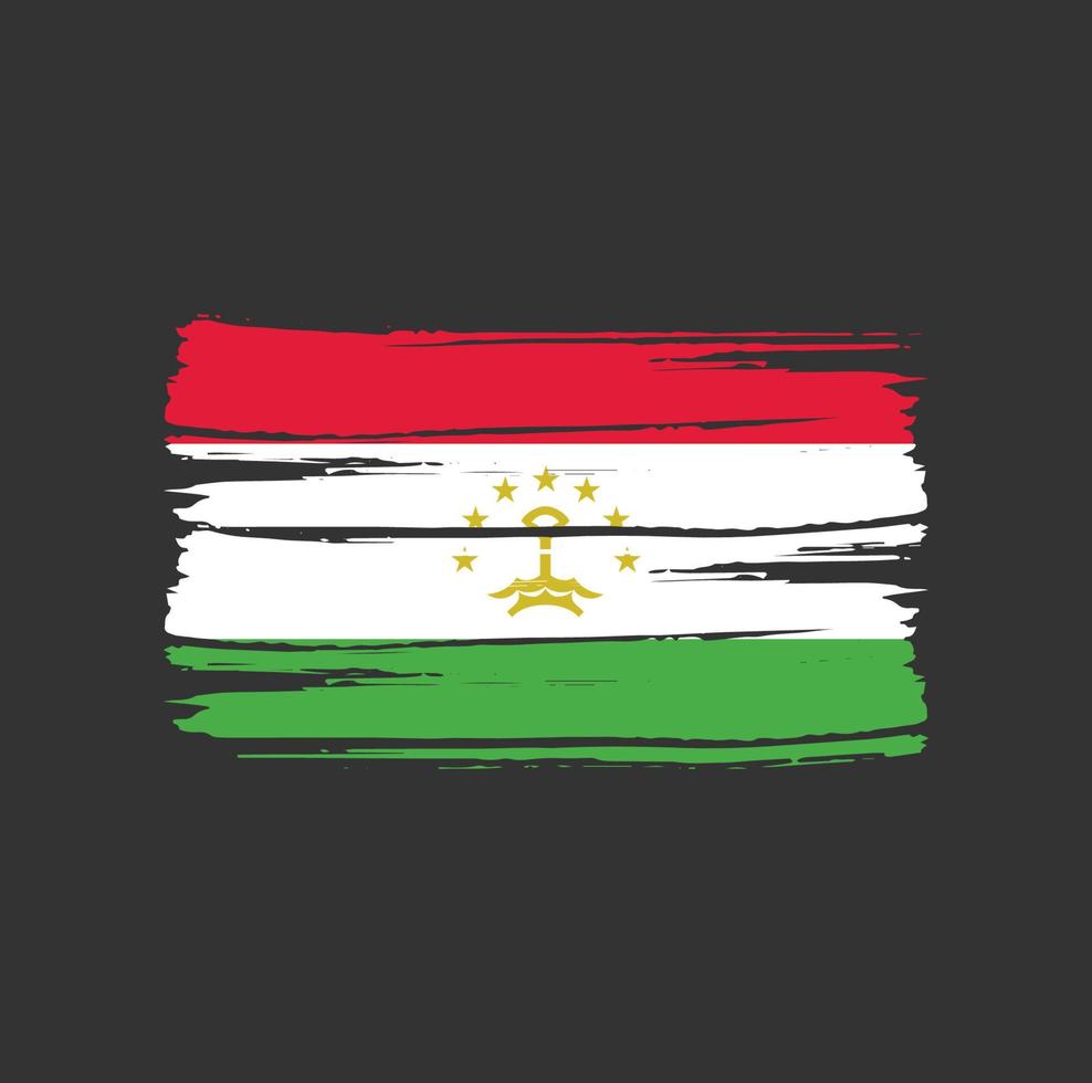 coups de pinceau du drapeau du tadjikistan vecteur