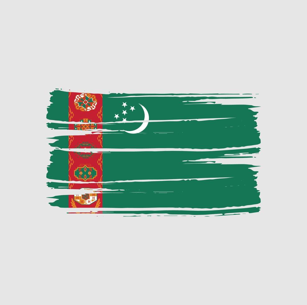 coups de pinceau du drapeau du turkmène vecteur