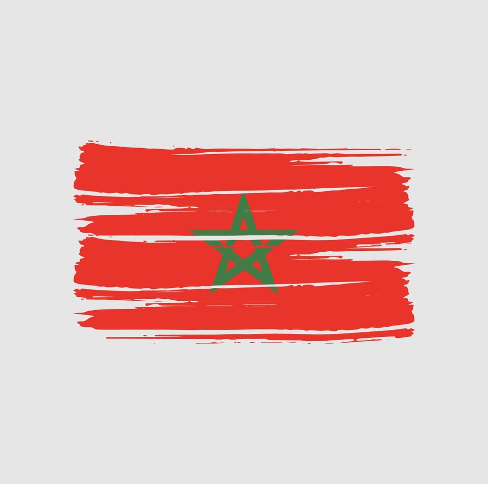coups de pinceau du drapeau marocain vecteur