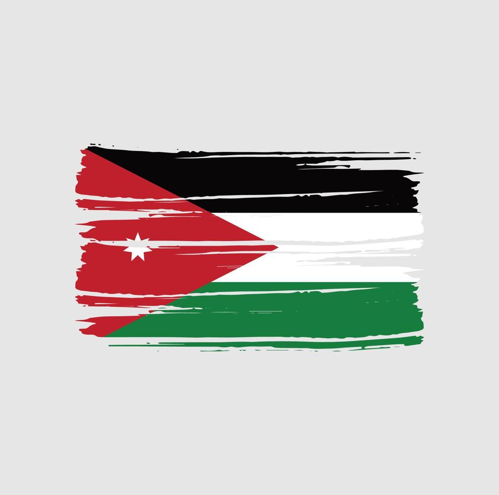 coups de pinceau du drapeau de la jordanie vecteur