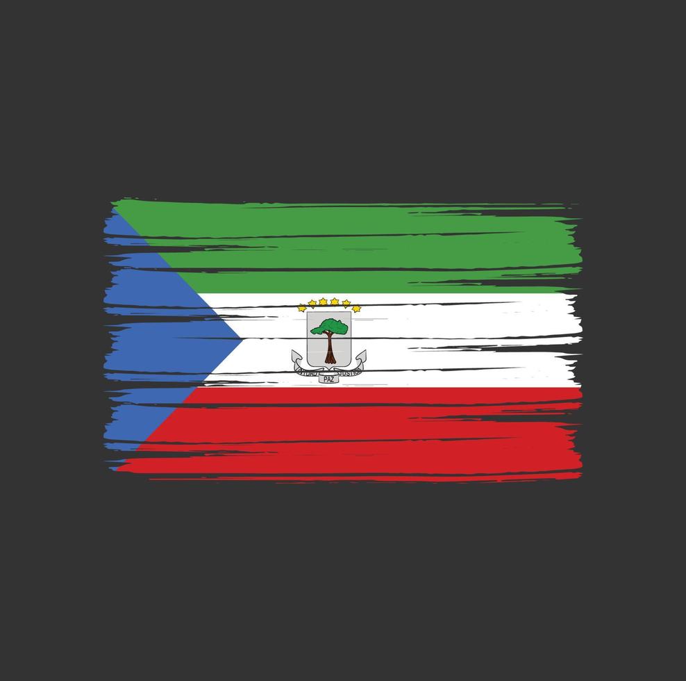 pinceau drapeau guinée équatoriale vecteur