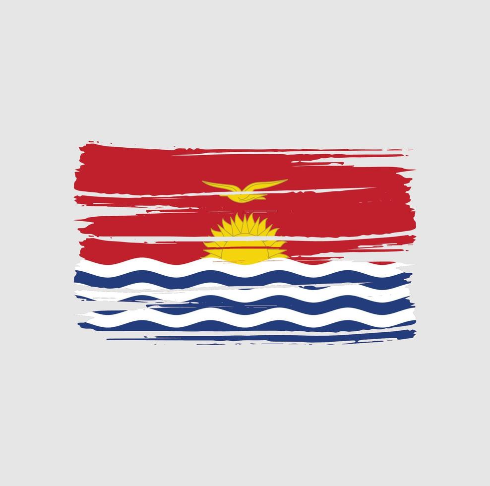 coups de pinceau du drapeau des kiribati vecteur