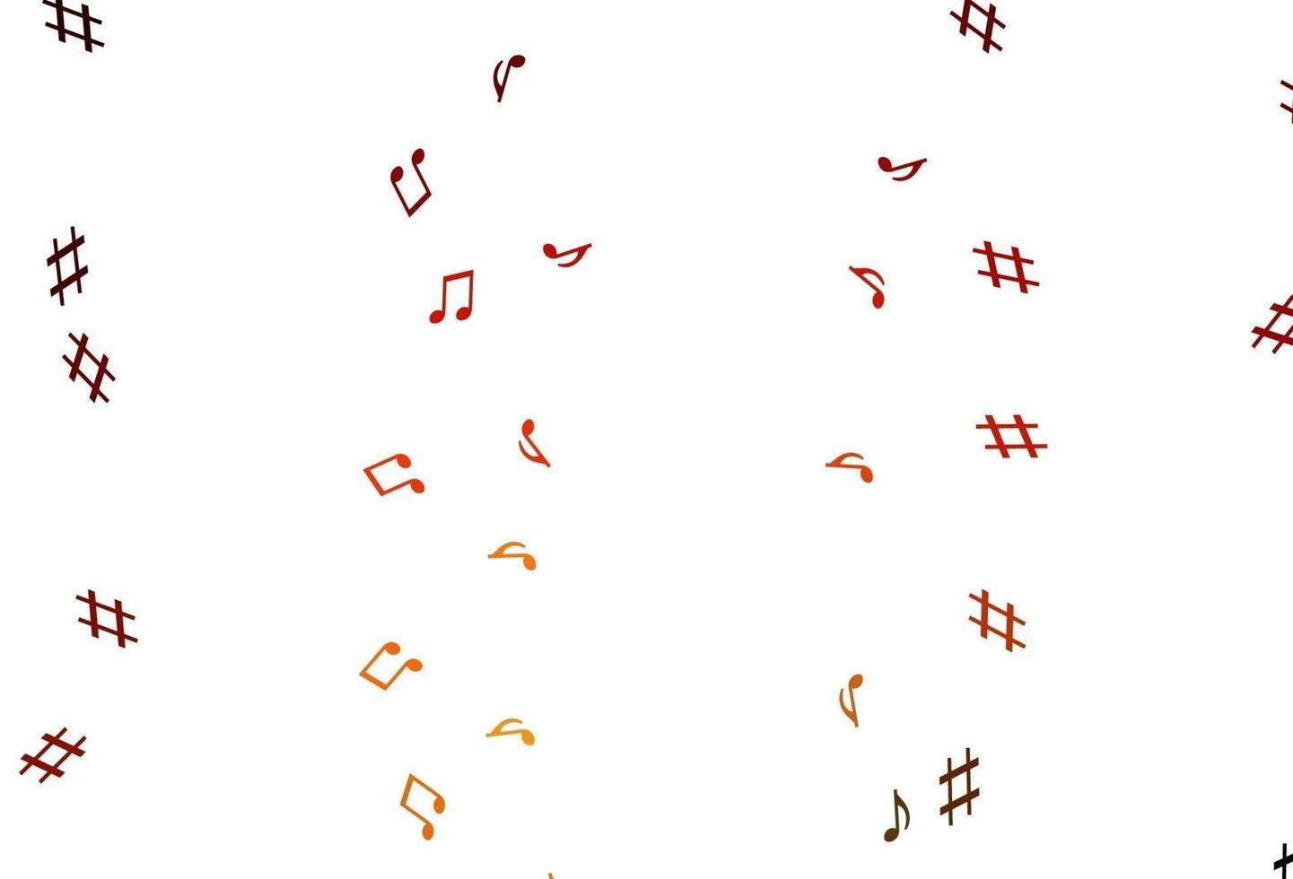 motif vectoriel rouge clair et jaune avec des éléments de musique.