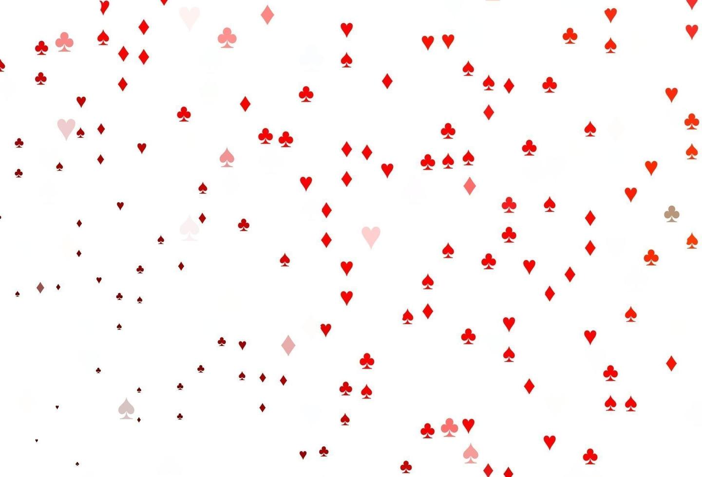 motif vectoriel rouge clair avec symbole de cartes.