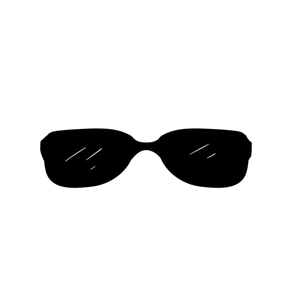 illustration de lunettes de soleil noires dessinées à la main avec vecteur de style dessin animé doodle