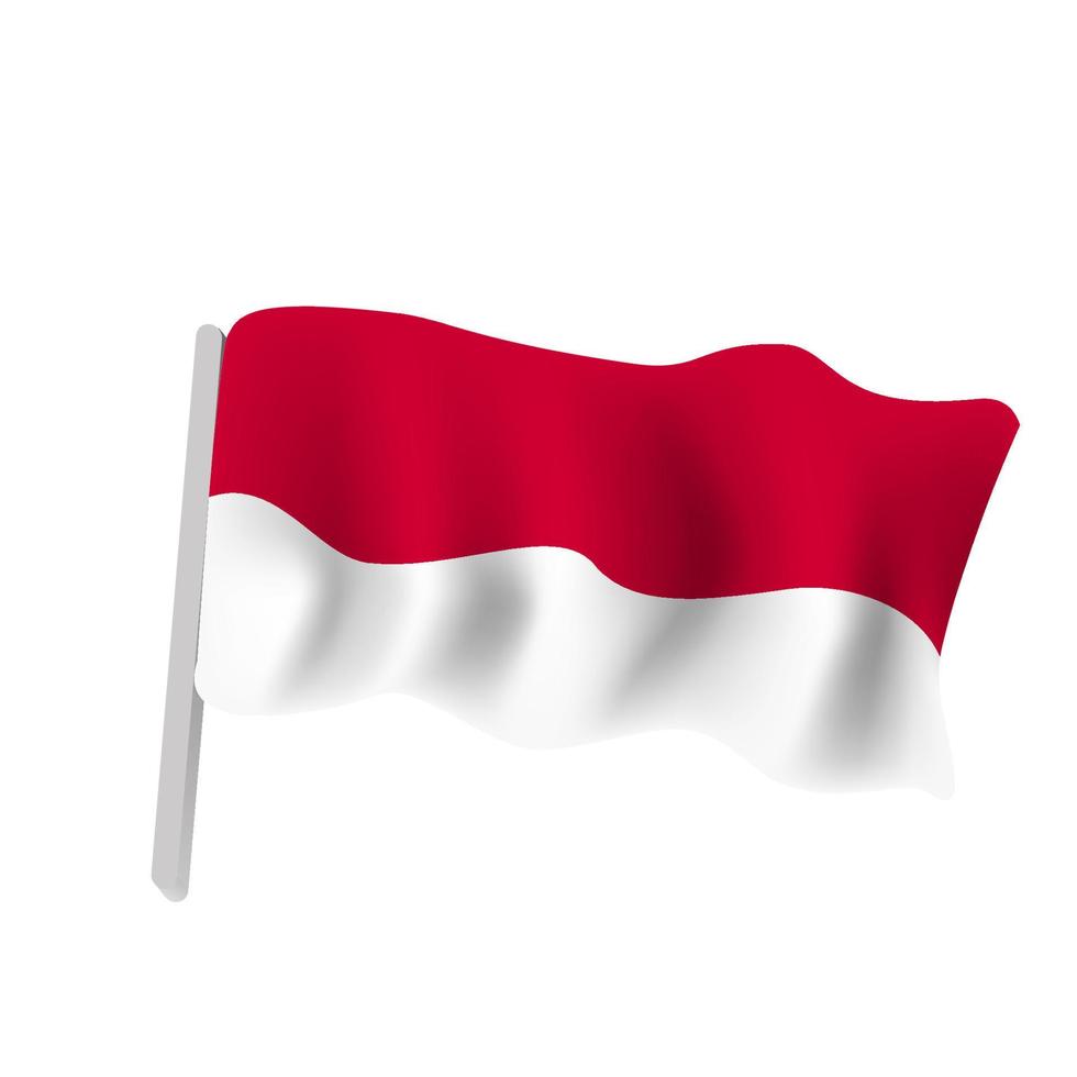 drapeau de vecteur du drapeau indonésien rouge et blanc