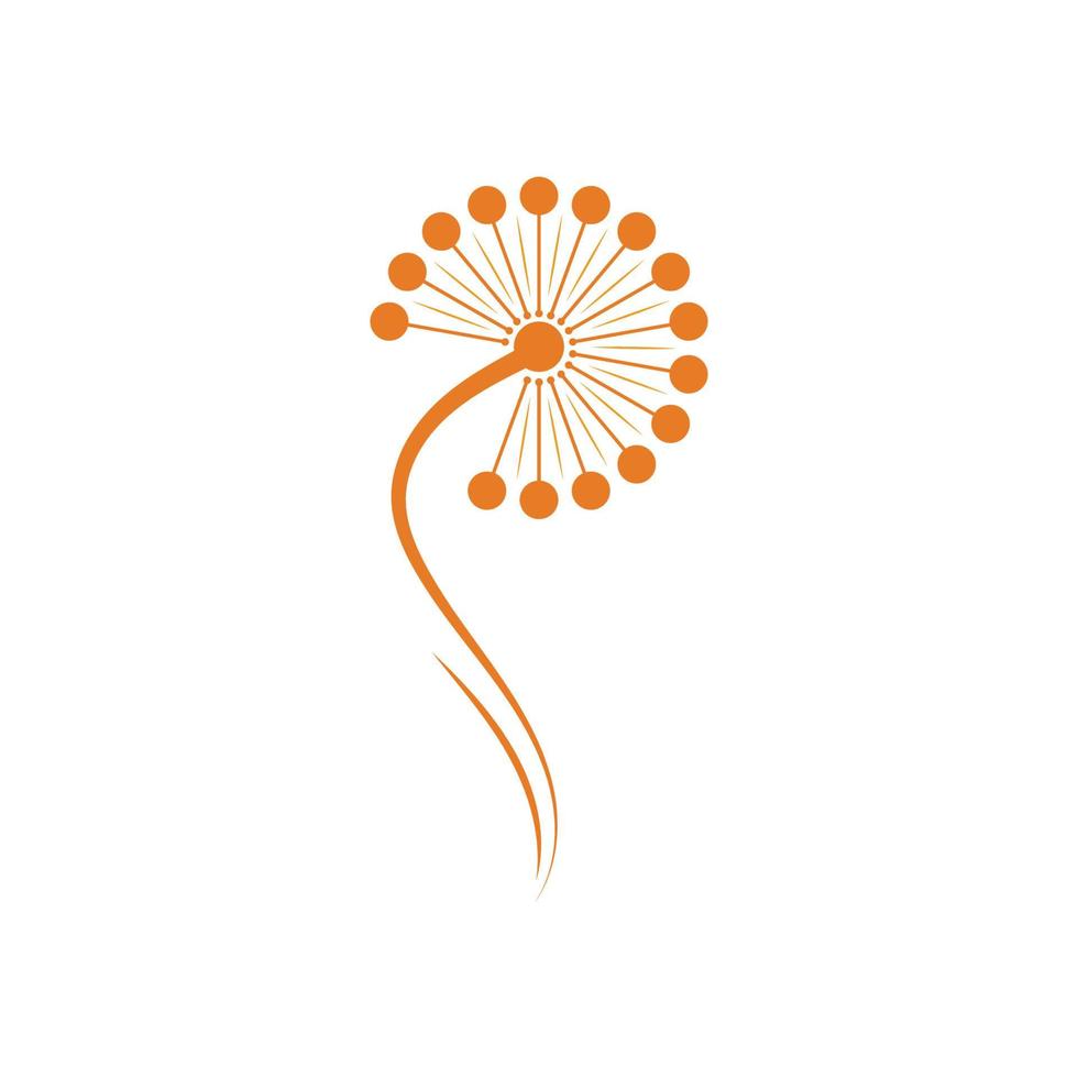 pissenlit fleur logo vecteur modèle icône arrière-plan