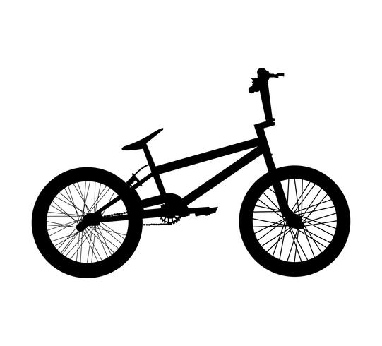 Silhouette de vélo BMX vecteur
