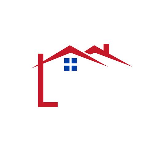 L lettre maison logo vecteur